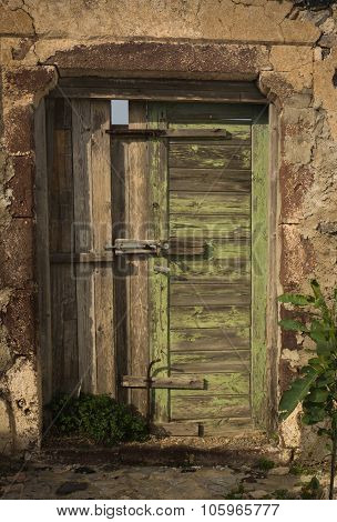 Old Door, Pyrgos, Santorini, Greece