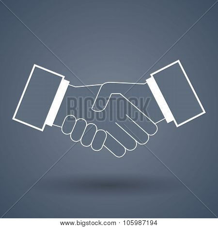Shake hand line icon