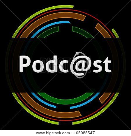 Podcast Technology Circle Black
