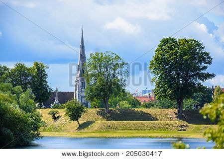 St. Alban's Church at the end of Amaliegade in Copenhagen, Denmark