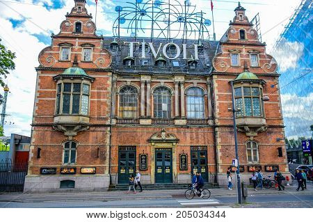 COPENHAGEN, DENMARK - JULY 20: Tivoli gardens, a famous amusement park and pleasure garden in Copenhagen, Denmark
