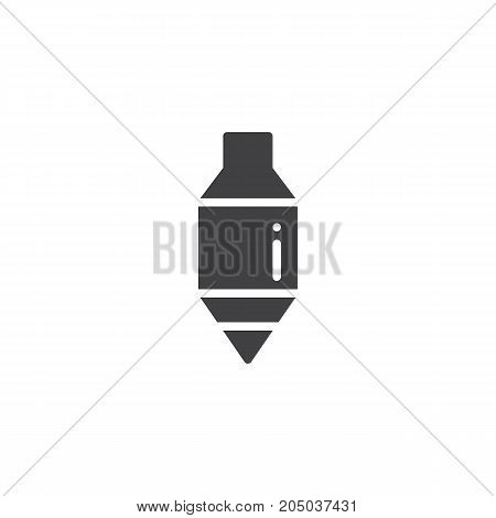 Plumb bob icon vector, filled flat sign, solid pictogram isolated on white. Symbol, logo illustration.