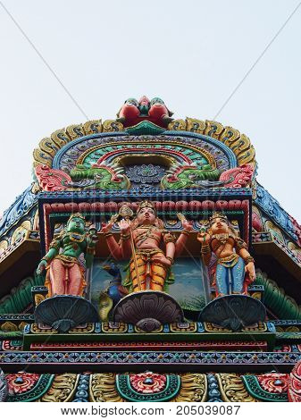 The Colorful Hindu Temple In Bangkok , Thailand