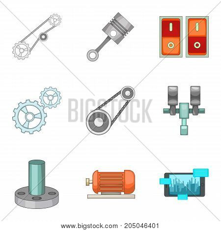 Workbench icons set. Cartoon set of 9 workbench vector icons for web isolated on white background