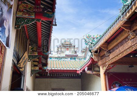 BANGKOK THAILAND - SEPTEMBER 3 2017: Wat Mangkorn Kammalawas temple (Leng Nuei Yee) Place of merit BANGKOK THAILAND.