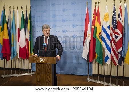 President Of Ukraine Petro Poroshenko In Un General Assembly