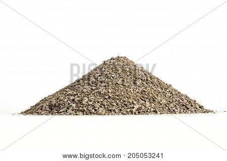 Breakstone (Сrushed stone) screenings on white background