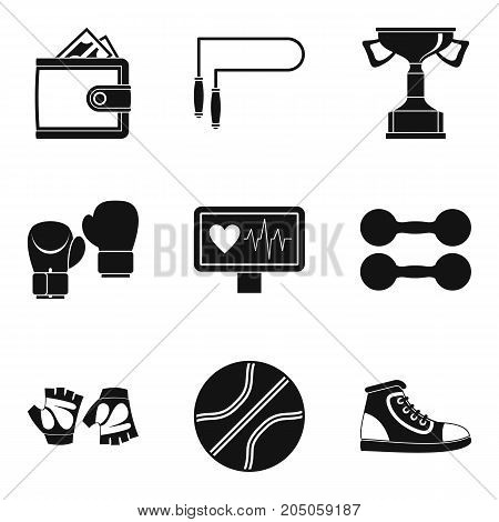 Pugilism icons set. Simple set of 9 pugilism vector icons for web isolated on white background