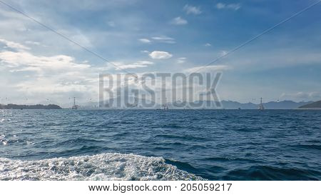 view of the city of Nha Trang from the sea, Vietnam