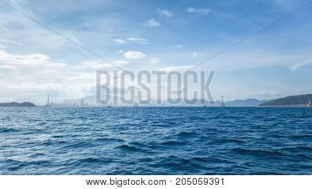 view of the city of Nha Trang from the sea, Vietnam