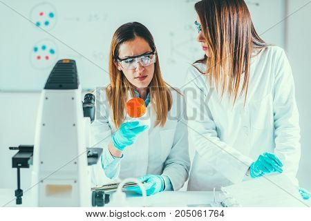 Biotechnology Research In The Lab, Toned Image, Two Women