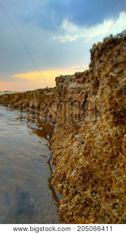 It is natural photo and it is bank of river.