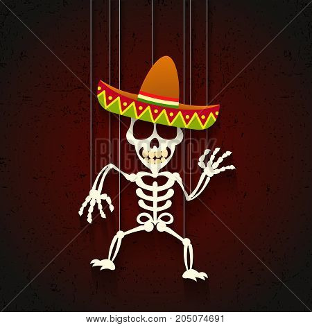 Day of the dead skull. Vector illustration