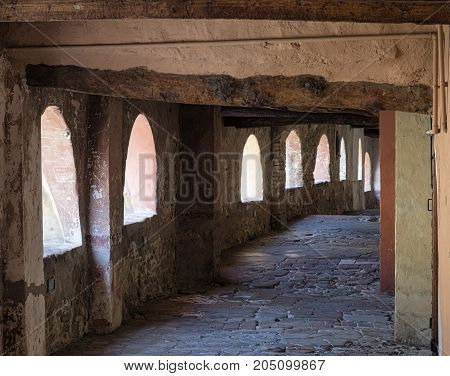 Brisighella (Ravenna Emilia Romagna Italy): the famous covered street known as via degli Asini or via del Borgo