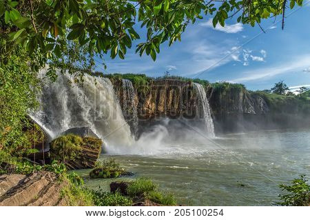 waterfall Dry Nur Daklak Province Vietnam landscape