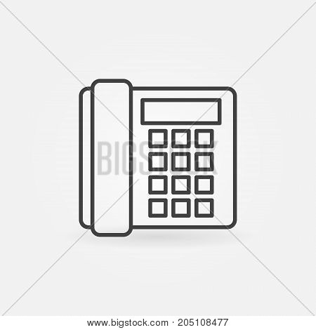 Landline phone icon - vector minimal old telephone concept sign in thin line style