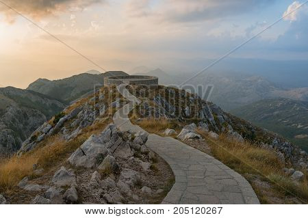 Montenegro. Viewpoint in the Lovcen National Park before sunset