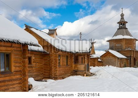Holy spring gremyachiy Klyuch. A pilgrimage center. Svyatogorye. Moscow region Sergiev Posad district village Vzglyadnevo