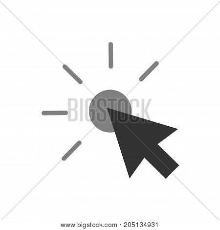click computer mouse with a gray circle on a white background. vector illustration