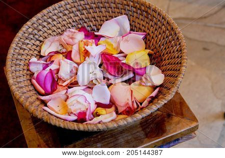 shots of flowers petals for funeral service