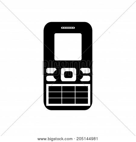 Classic mobile phone black retro white center