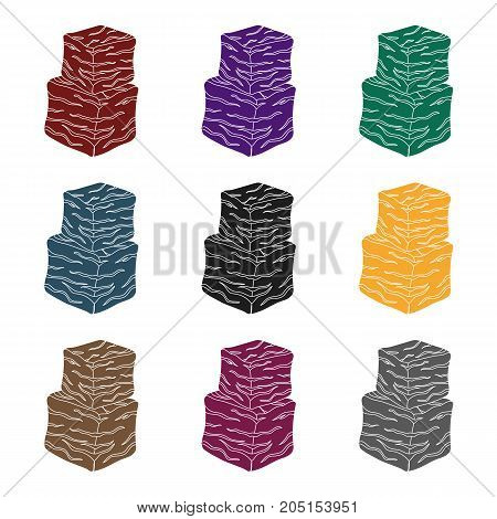 Diced beef icon in black style isolated on white background. Meats symbol vector illustration
