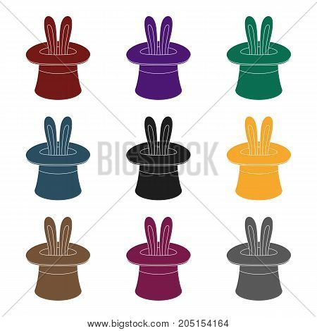 Ears of a hare in a hat. Foci.Party and parties single icon in black style vector symbol stock web illustration.