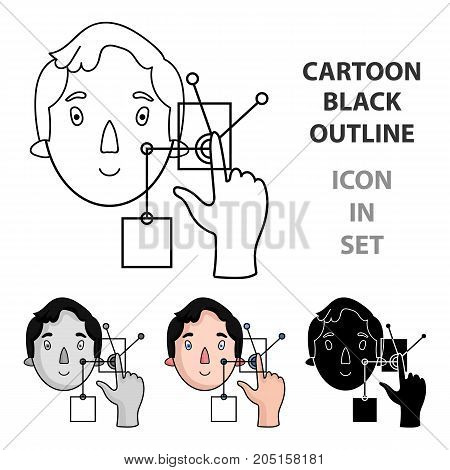 Man in the virtual reality icon in cartoon style isolated on white background. Virtual reality symbol vector illustration.