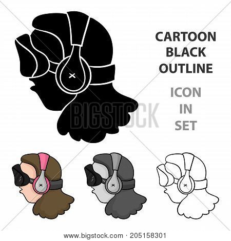 Player with virtual reality headcartoon icon in cartoon style isolated on white background. Virtual reality symbol stock vector illustration.