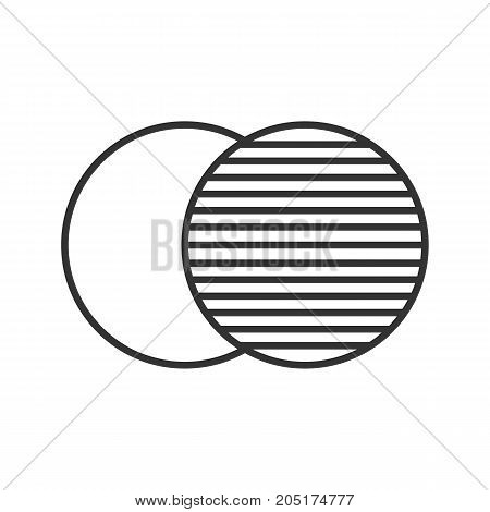 Overlapping linear icon. Thin line illustration. Convergence abstract metaphor. Contour symbol. Vector isolated outline drawing