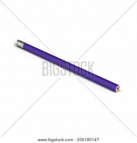 Unsharpened Pencil on white background. 3D illustration