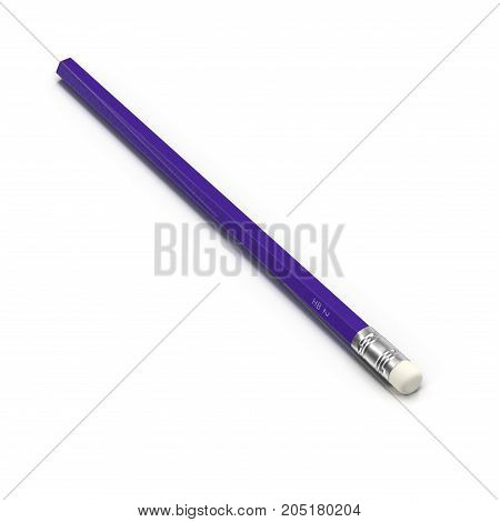 Unsharpened Pencil on white background. 3D illustration