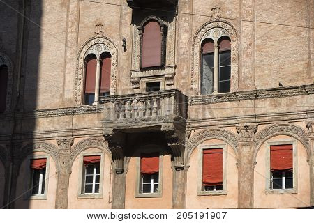 Bologna (Emilia Romagna Italy): historic buildings in a sunny morning