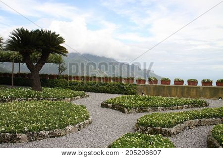 Green villa park in Ravello, Campania, Italy