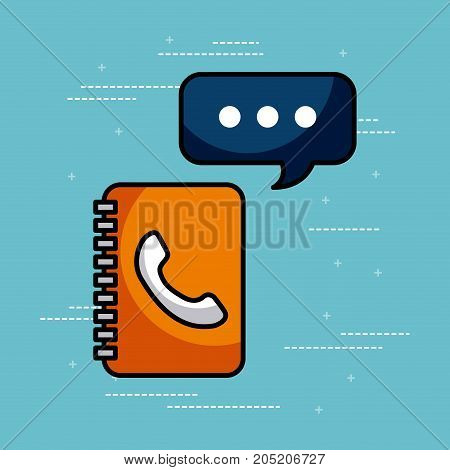 address book contac message call center customer service vector illustration