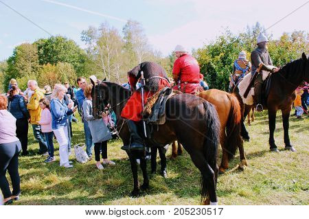 September, 16 2017, Tula, Russia - The International Military and Historical Festival "Kulikovo Field": viewers and participants of the festival.