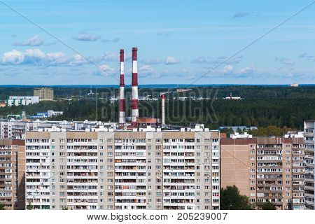 CHP pipes in Zelenograd administrative district of a Moscow, Russia