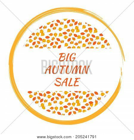 Autumn leaf foliage watercolor. Autumn sale - 85 off . Fall sale. Web banner or poster for e-commerce, on-line cosmetics shop, fashion beauty shop, store. Vector illustration. EPS 10