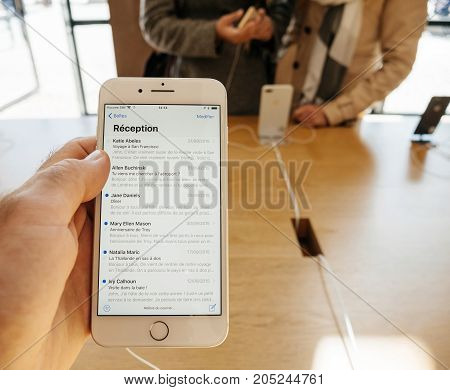 New Iphone 8 And Iphone 8 Plus In Apple Store With Mail App
