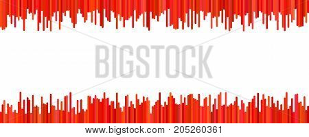 Modern banner background design - horizontal vector graphic from vertical stripes in red tones on white background