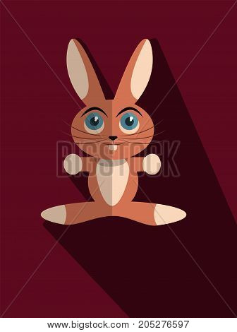 flat red bunny with a long shadow