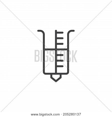 Rain gauge line icon, outline vector sign, linear style pictogram isolated on white. Symbol, logo illustration. Editable stroke