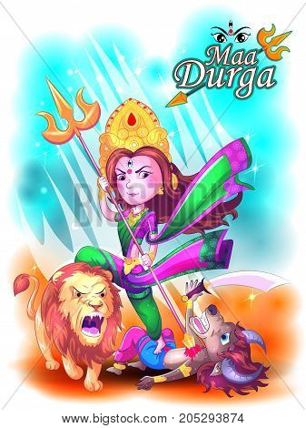 Happy Durga Puja festival India holiday background. Vector illustration