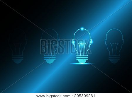 Technology Future Human Head Light Bulb