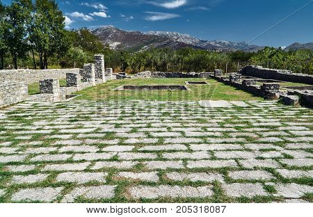 Stone ruins of the Roman city of Salona in Croatia