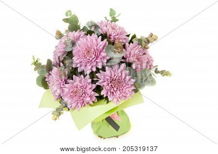 A Bouquet Of Flowers On A White Background