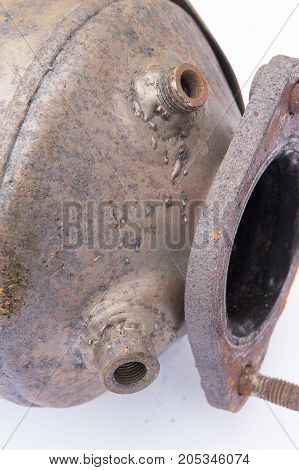 Diesel Particulate Filter, Dpf, Exterior On A White Background,