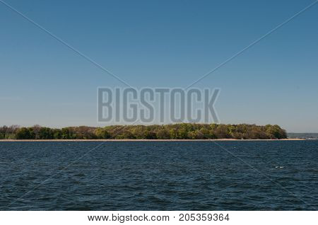 Forest near Praestoe Fjord in Denmark on a bright day