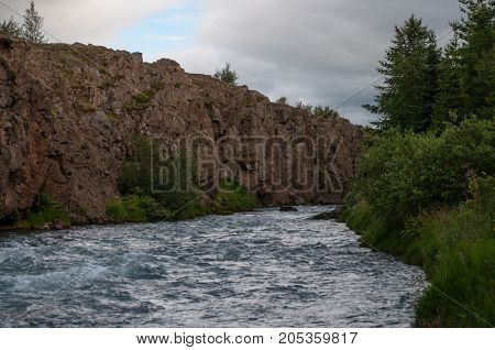 Glera river in Akureyri in North Iceland