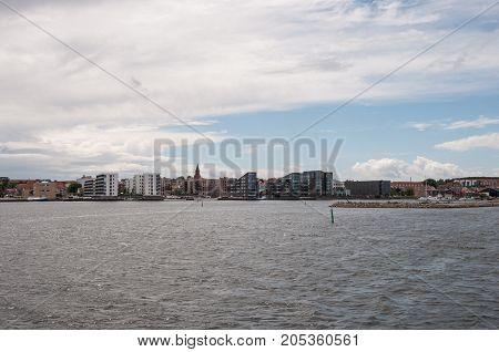city of Holbaek in Denmark on a summer day